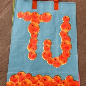 Orange Print Reusable Tote Bag